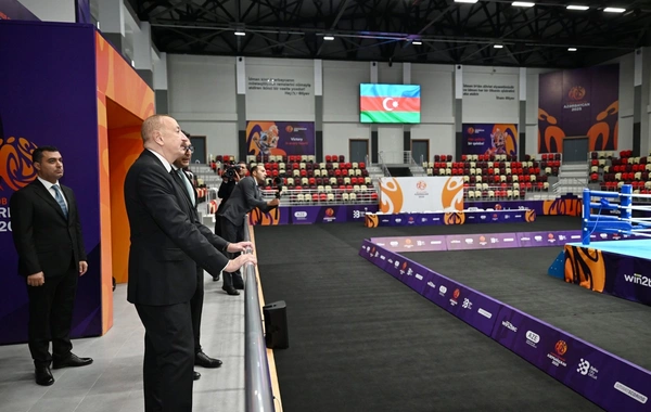 Prezident İlham Əliyev Yevlax Olimpiya İdman Kompleksinin açılışında iştirak edib