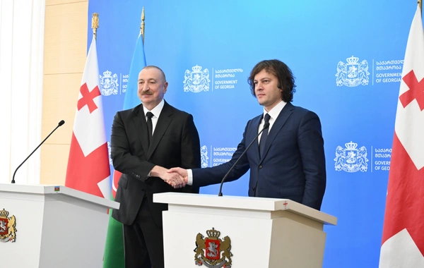 Azərbaycan Prezident və Gürcüstanın Baş naziri mətbuata bəyanatlarla çıxış ediblər