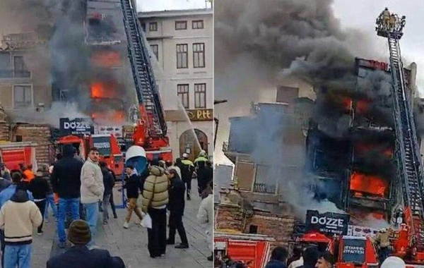 İstanbulda tarixi bazarın yaxınlığında güclü YANĞIN