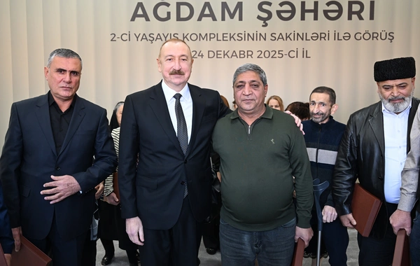 Президент Ильхам Алиев принял участие в открытии 2-го жилого комплекса в Агдаме
