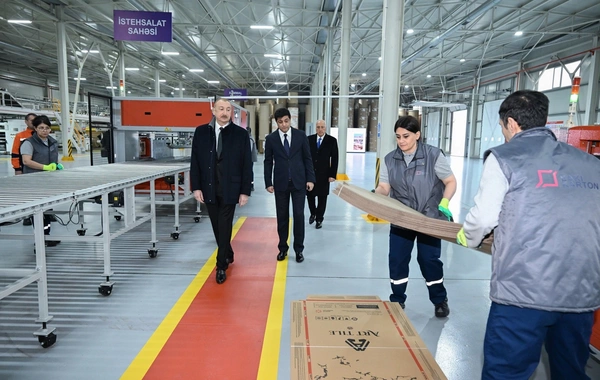 Sumqayıt Sənaye Parkında karton və qutu taralarının istehsalı müəssisəsinin açılışı olub