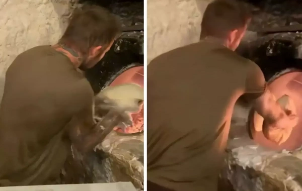 Bekhem restoranda təndir çörəyi bişirdi