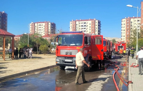 Mingəçevirdə binada yanğın olub, zəhərlənənlər var