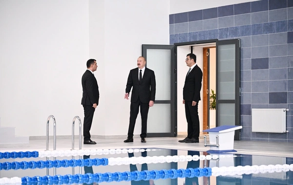 Prezident İlham Əliyev Yevlax Olimpiya İdman Kompleksinin açılışında iştirak edib