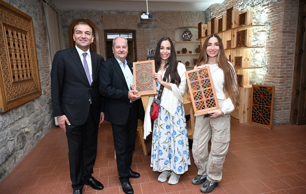 Leyla Əliyeva və Arzu Əliyeva Şəkidə tarixi-memarlıq abidələrinin bərpadan sonra açılışında iştirak ediblər