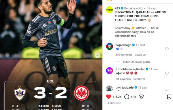 "Qarabağ"ın qələbəsi dünyanın DİQQƏTİNDƏ - "Bakının dondurucu soyuğundan qaçdılar"