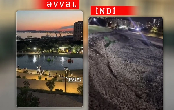 Bakıda məşhur parkda süni göl qurudulub - SƏBƏB