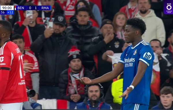 Benfika azarkeşləri Real Madridlə oyun zamanı meydana müxtəlif əşyalar atıblar