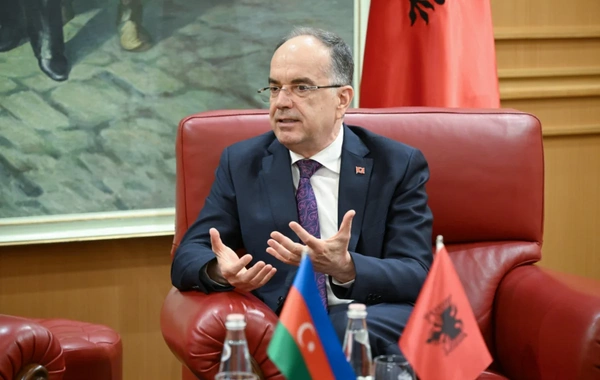 Leyla Əliyeva Tiranada Albaniya Prezidenti Bayram Beqay ilə görüşüb