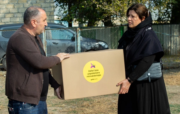 Yelo Bank Xocavənddə yaşayan şəhid ailələrinə Zəfər sovqatı təqdim edib