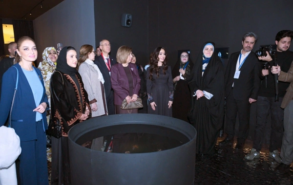 Leyla Əliyeva "Mənim dənizlərim, mənim okeanlarım" sərgisini ziyarət edib
