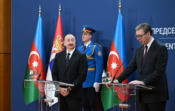 Ильхам Алиев и Александар Вучич выступили с заявлениями для прессы