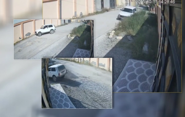 Bakıda "Niva"sını divara çırpa-çırpa sürən sürücü gündəm oldu
