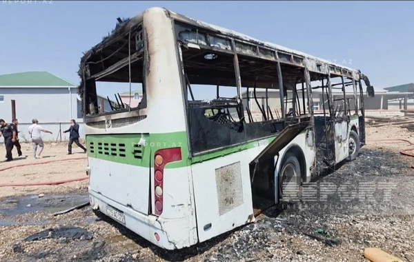 Naxçıvanda avtobus yanıb