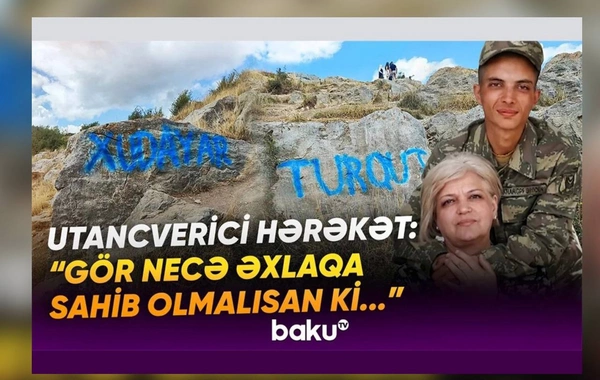 Baku TV turistlərin Şuşada qayaları yazaraq şəhərin tarixi və təbiətinə ziyan vermələri ilə bağlı süjet hazırlayıb