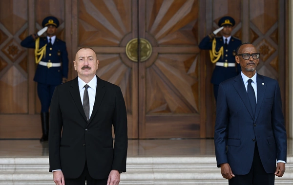 The official welcoming ceremony for the President of Rwanda took place