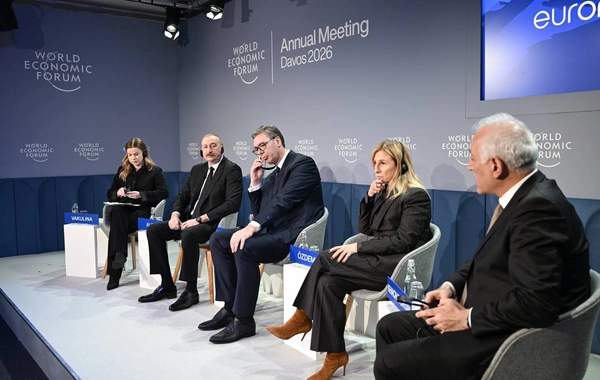 Президент Ильхам Алиев принял участие в панельном заседании на тему "Определение экономической идентичности Евразии" в Давосе