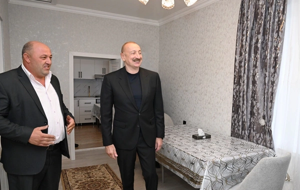 İlham Əliyev Xocavənd rayonunun Qırmızı Bazar qəsəbəsində olub