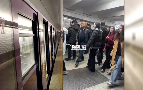 Girişi bağlanan metro stansiyasından GÖRÜNTÜLƏR