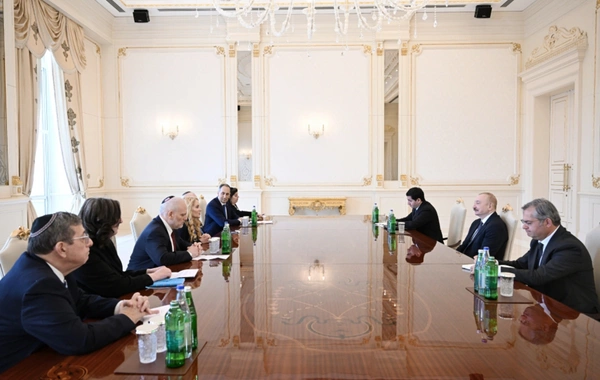 İlham Əliyev Əsas Amerika Yəhudi Təşkilatlarının Prezidentləri Konfransının nümayəndə heyətini qəbul edib