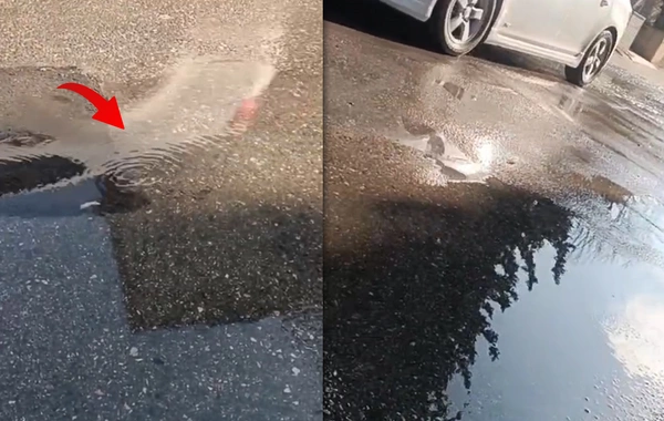 Bakıda boruda sızıntı - İçməli su yola axır