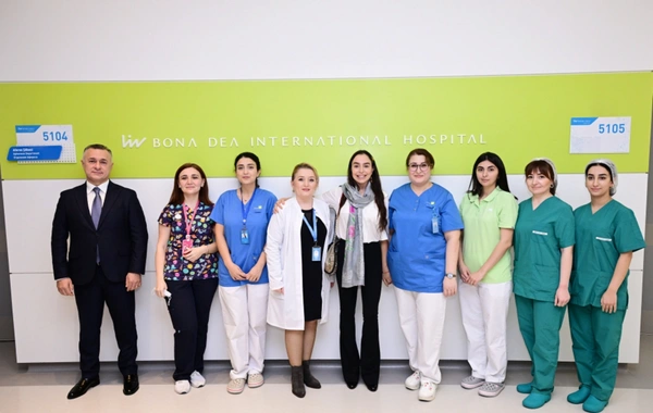 Leyla Əliyeva Liv Bona Dea Hospitalında Sümük iliyi nəqli mərkəzinin açılışında iştirak edib
