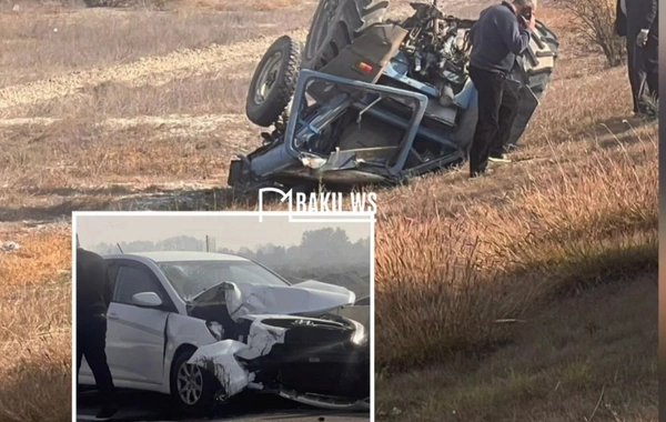 Bakı-Qazax yolunda traktorla maşın toqquşdu - Traktor aşdı