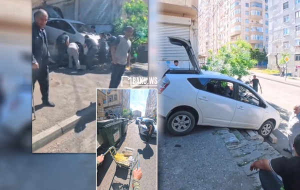 Həmin maşını pilləkəndən xanımın köməyi ilə çıxarıbmışlar