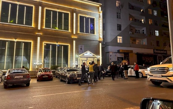 A mass brawl occurred in front of the wedding palace in Baku