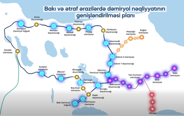 Bakı və Abşeron sakinlərinə ŞAD XƏBƏR: Dairəvi dəmir yolu xəttində 40 dayanacaq olacaq