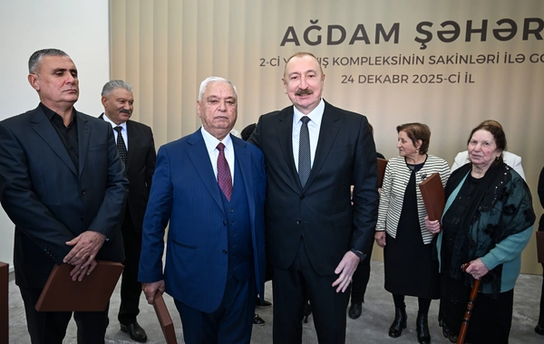 Президент Ильхам Алиев принял участие в открытии 2-го жилого комплекса в Агдаме