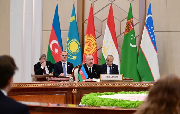 İlham Əliyev Mərkəzi Asiya Dövlət Başçılarının 7-ci Məşvərət Görüşünün iclasında çıxış edib