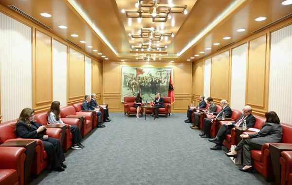 Leyla Əliyeva Tiranada Albaniya Prezidenti Bayram Beqay ilə görüşüb