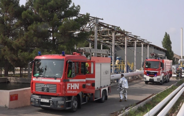 FHN SOCAR-ın Heydər Əliyev adına Neft Emalı Zavodunda yanğın-taktiki təlim keçirib