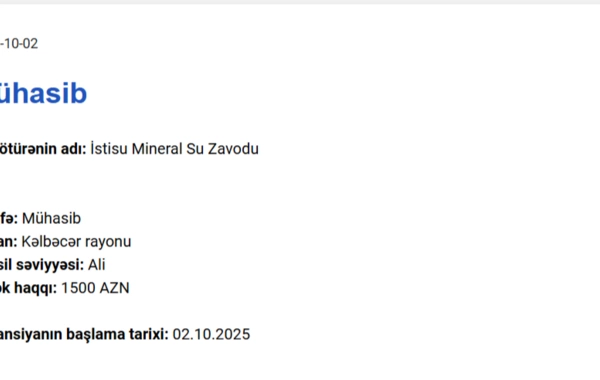 ВНИМАНИЮ желающих работать в Карабахе: зарплата до 1500