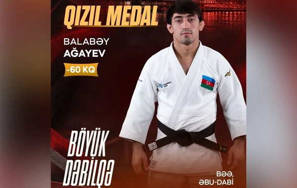Böyük Dəbilqə: Azərbaycan cüdoçusu Balabəy Ağayev qızıl medal qazanıb