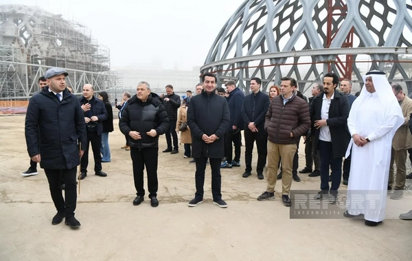 Xarici diplomatlar Şuşada yeni inşa edilən məsciddə olub