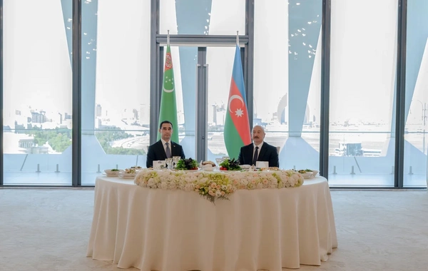 İlham Əliyevin adından Türkmənistan Prezidentinin şərəfinə dövlət ziyafəti verilib
