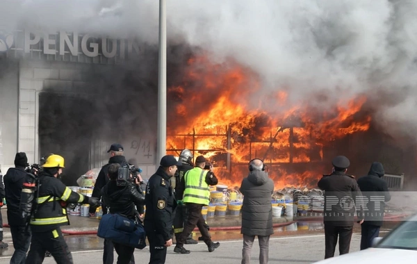 Dərnəgüldə yanan obyektin yaxınlığındakı mağazalar təxliyə edilir