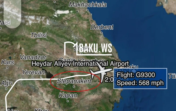 Air Arabia-nın xəritəsində Xankəndinin adı hələ də təhrif olunaraq yazılır