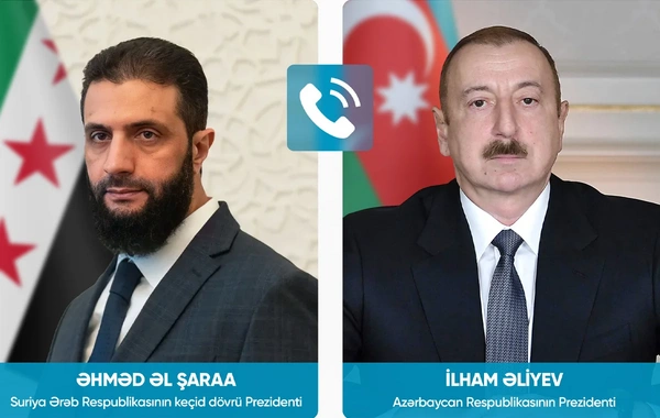 Əhməd Əl Şaraa Prezident İlham Əliyevə zəng edib