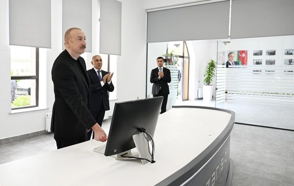 İlham Əliyev Yevlaxda Mərkəzi Aran Regional SCADA İdarəetmə Mərkəzinin açılışında iştirak edib