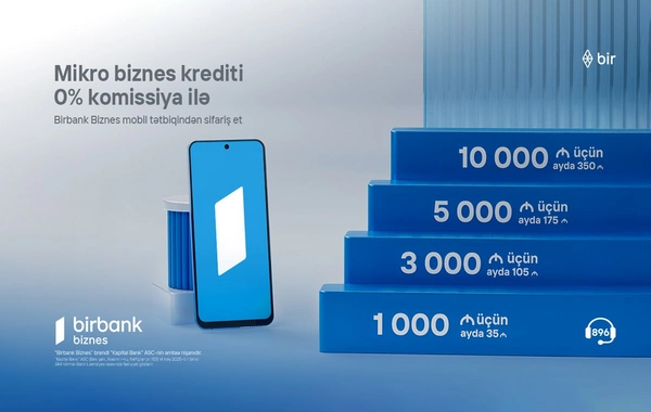 10 000 AZN kredit götür, aylıq cəmi 350 manat ödə - Birbank Biznes-dən sərfəli kredit kampaniyası