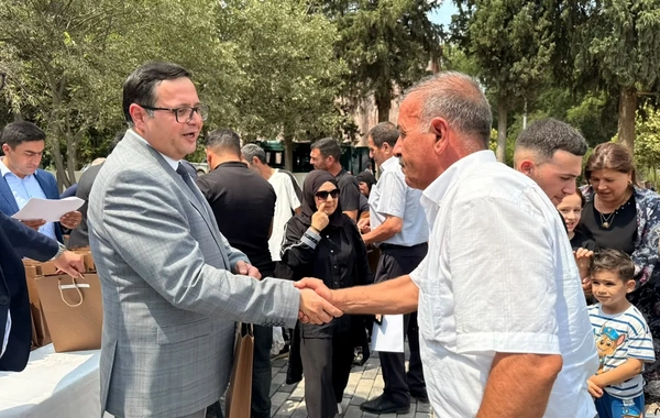 Xocavəndin iki kəndinə ilk köç karvanı çatıb, mənzillərin açarları təqdim olunub