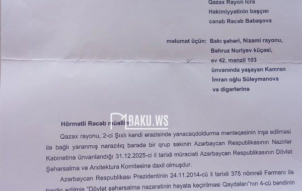 Qazaxın İkinci Şıxlı kəndində yanacaqdoldurma məntəqəsi və TIR parkı tikilir? - NARAZILIQ