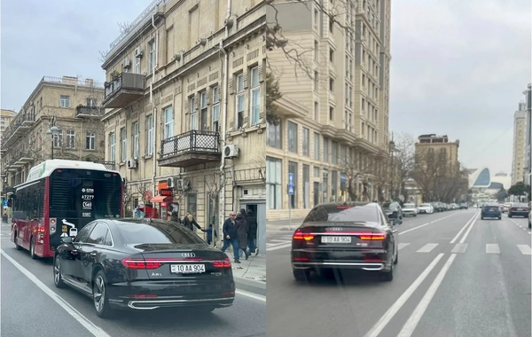 AA seriyalı lüks avtomobil yol hərəkəti qaydalarını kobud şəkildə pozdu