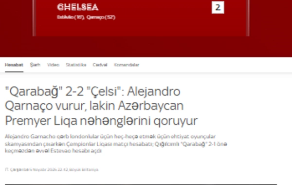 "Qarabağ" ingilislərə ŞOU GÖSTƏRDİ - Dünya bizdən DANIŞIR