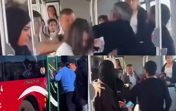 Bakıda avtobusda insident: Naməlum şəxs sərnişinə hücum etdi - ANBAAN GÖRÜNTÜ