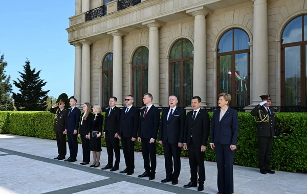 Latviya Prezidentinin rəsmi qarşılanma mərasimi olub