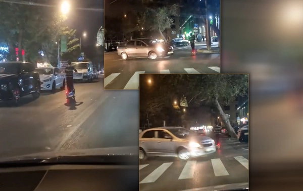 Bakıda skuter sürən yeniyetmədən TƏHLÜKƏLİ HƏRƏKƏTLƏR